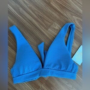 BECCA Blue Banded Triangle Bikini Top